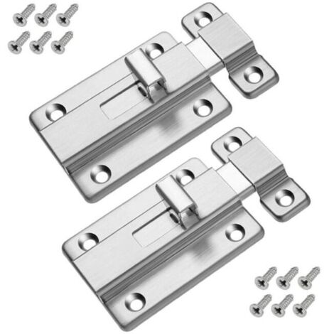 Cerradura para puerta corredera de 2 piezas, de acero inoxidable, para montaje en superficie