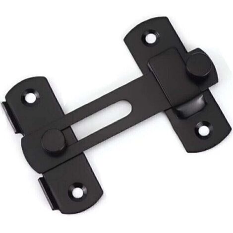 Cerradura para puerta corrediza, acabado negro mate, de acero inoxidable, con pestillo giratorio y tornillos para puertas, ventanas, armarios y jardines.