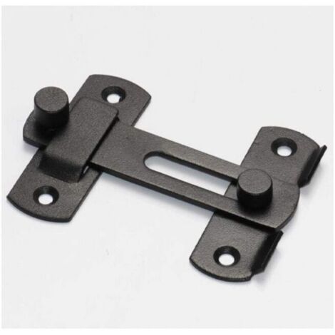 Cerradura para puerta corrediza de granero, cerradura antigua para puerta de armario de vinos (negro mate, 1 pieza)