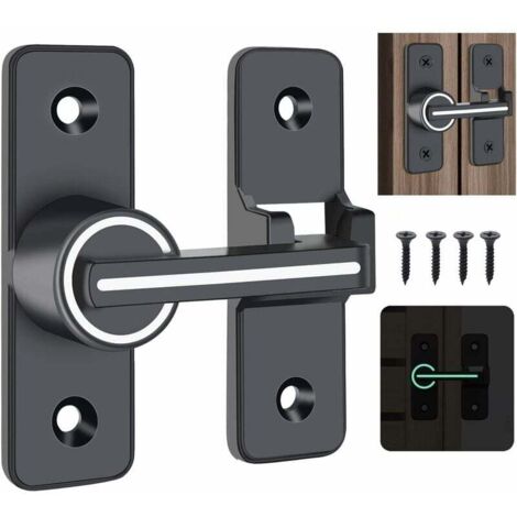 Cerradura para puerta corrediza iluminada, cierrapuertas, cerrojo de aleación de zinc, pestillo de 180 grados con 4 tornillos para puertas y ventanas.