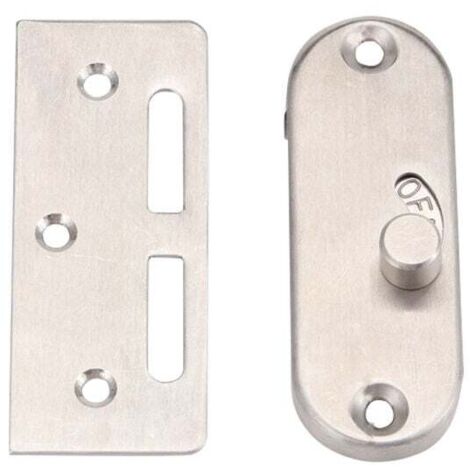 Cerradura para puerta corrediza KZQ con hebilla para diestros, cerradura para puerta corrediza y pestillo para puerta de granero (1 paquete plateado)
