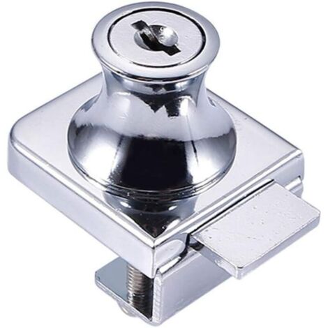 Cerradura para puerta de cristal, cerradura de acero cromado, cerradura para reja de cristal, cerradura para puertas de cristal, cerradura para vitrina con, para taladro de puerta de cristal de 5-8 mm