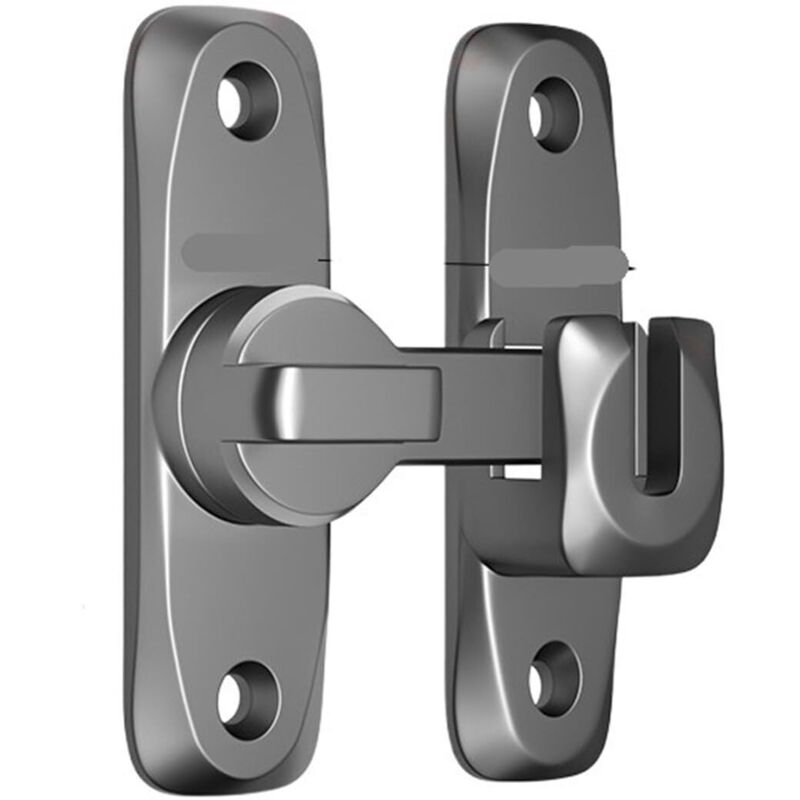 Cerradura para puerta interior corredera, pestillo de gancho de 90/180° para puertas basculantes, cerradura antirrobo de bucle (gris)