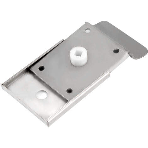 Cerradura para puertas de aseos públicos con indicador de ocupación/libre, fabricada en zinc y metal, dimensiones universales para paneles de 12-18 mm de espesor, incluye tornillos.