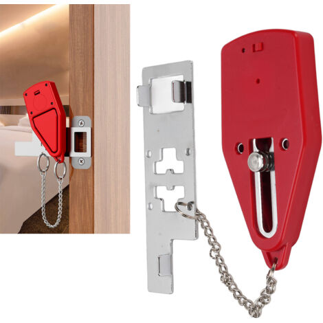 Cerradura portátil con alarma de 130 dB para viajes y uso doméstico.
