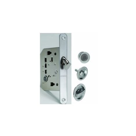 Cerradura Puerta Corredera Niq C/Mule/Boton/Dedal 1095Q Redonda O
