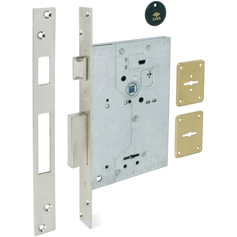 

Cerradura de seguridad Cisa niquel golpe y llave 60 mm.
