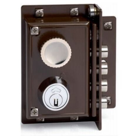 Cerradura Seguridad Sobreponer 88X40Mm 5240-70-D Marron 4 Bulones Derecha Jis
