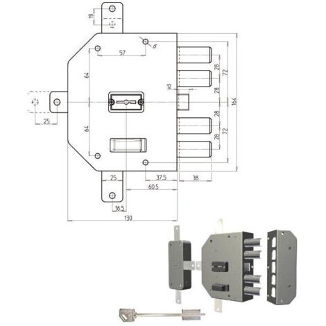 Cerradura Sic.Quíntuple Derecha Dm 2350 Cr