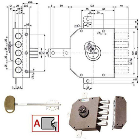 Cerradura Sic.Quíntuple.Derecha Dm 20540 Mottura