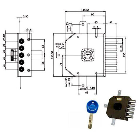 Cerradura Fac S 90/c Pintada Derecha