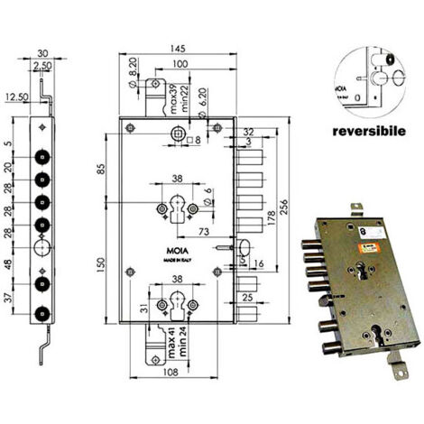 Cerradura Sic.Triple Cil. E73 Ad6654/281 Moia