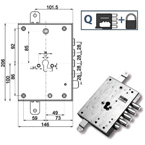 Cerradura Sic.Triple Derecha 89845 Mottura