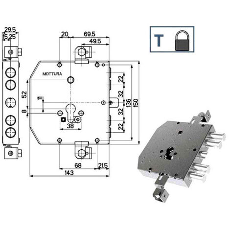 Cerradura Sic.Triplice 89E30 Mottura