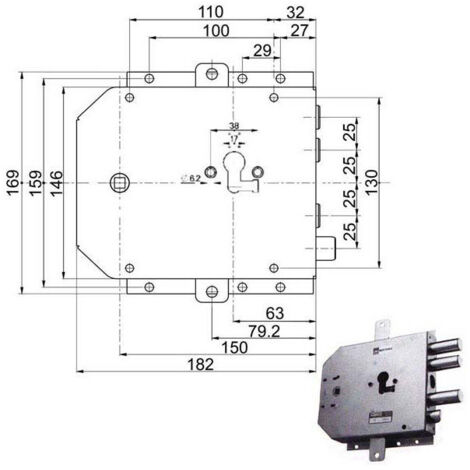 Cerradura Sic.Triplice Izq. 89855 Mottura