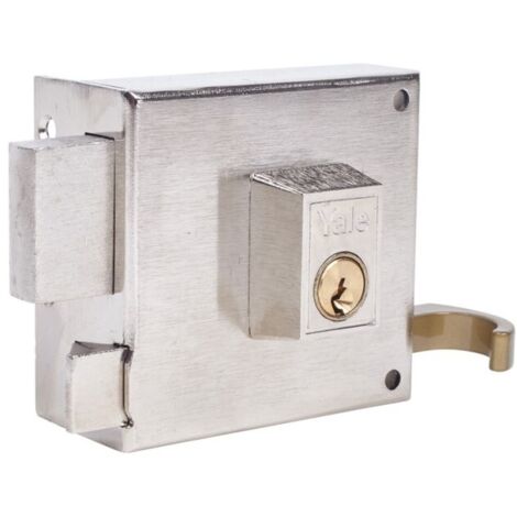 Cerradura Sobreponer 80X48Mm 12580Ihn Hierro Niquelado Picaporte/Palanca Izquierda Yale