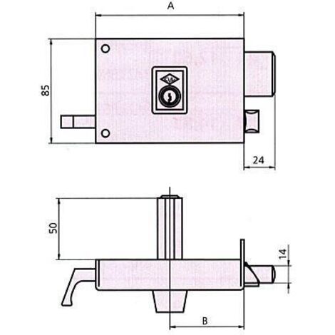 Cerradura sobreponer CVL 1125A 14 derecha HE redondo