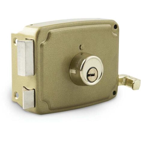 Cerradura sobreponer dorada handlock izquierda 120mm
