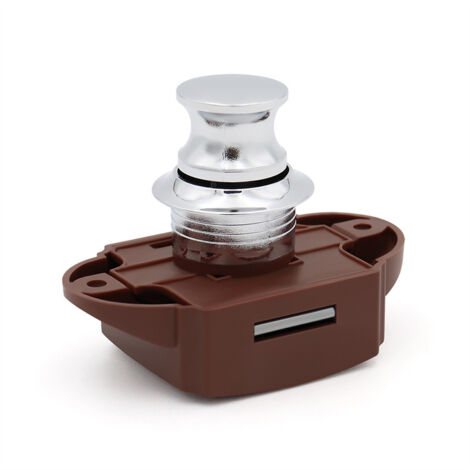 Cerradura universal para armario, cerradura para armario, cerradura con pomo, ABS, marrón