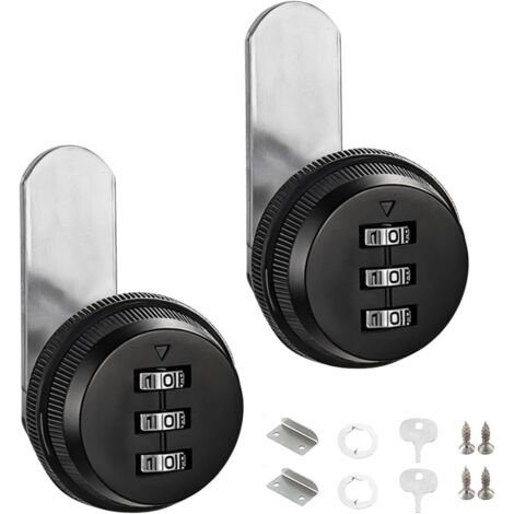 cerraduras de código para buzón de 20 mm, cilindro de 3 dígitos, para cajón (5-12 mm)