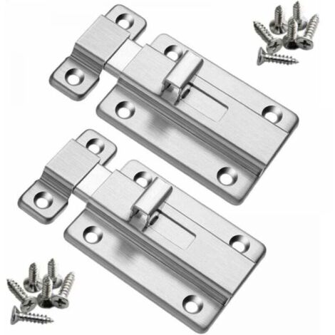 Cerraduras de puerta con pernos roscados de acero inoxidable para puertas interiores, baño, aseo, dormitorio, 10 cm, 2 piezas