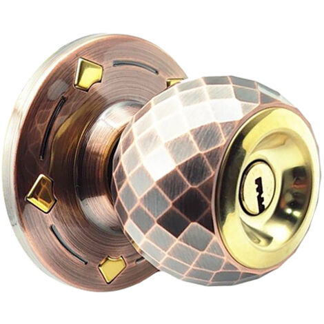 【Cerraduras para puertas】 Cerradura de bola robusta fabricada en aleación de aluminio con acabado de espejo y 3 llaves para puertas de madera, entradas, dormitorios y baños.