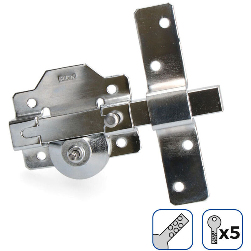 EDM - cerrojo de superficie color niquel con cilindro redondo seguridad y pestillo apertura