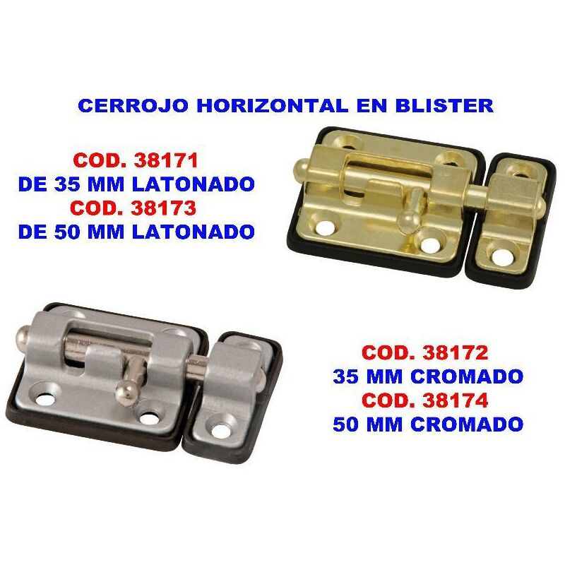

cerrojo horizontal 50 mm latonado en blister s-723 - Mibricotienda