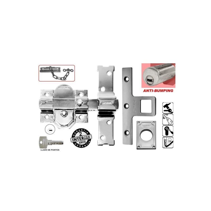 

Cerrojo Sobreponer 50Mm Boton/Llave Ac Crom 31-Sa Cromad - Interfer