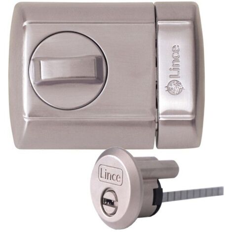 Cerrojo Sobreponer 7X75+26X24Mm 4930-Hc Plata Con Llave Lince