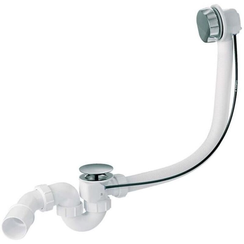 Accessoires - Garniture de vidage et de trop-plein pour baignoire, longueur 59 mm, chrome S904-004 - Cersanit