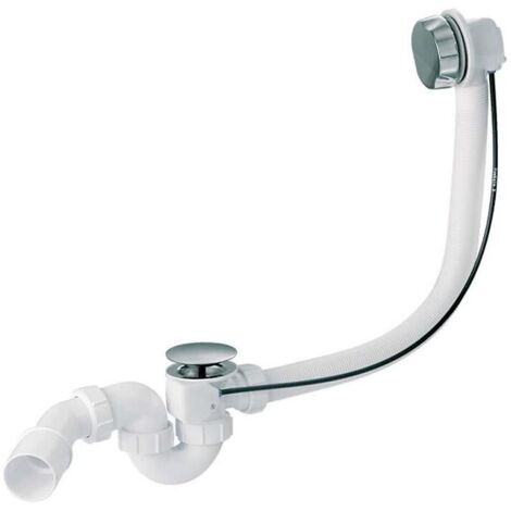 Cersanit Accessoires - Garniture de vidage et de trop-plein pour baignoire, longueur 59 mm, chrome S904-004