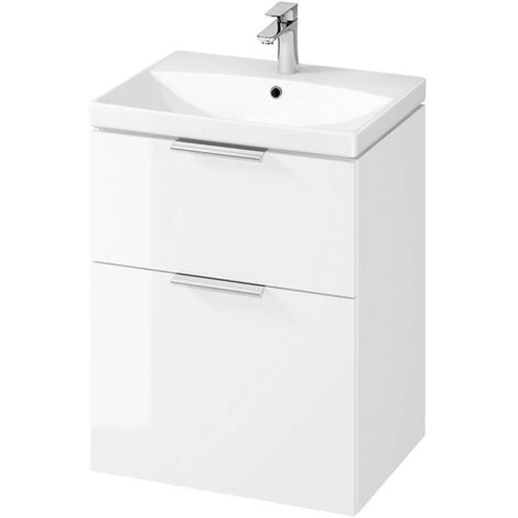 Cersanit City - Armario con lavabo, 74x59x45 cm, 2 cajones, blanco S801-422