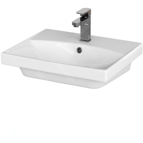 Cersanit City - Lavabo 51x40 cm, avec trop-plein, trou pour robinetterie, blanc K35-005