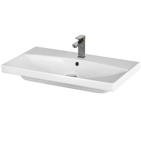 Cersanit City - Lavabo 81x46 cm, avec trop-plein, trou pour robinetterie, blanc K35-061