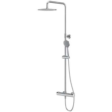 Cersanit City - Set de douche avec thermostat, diamètre 25 cm, 3 jet, chrome S951-340
