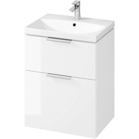 Cersanit City - Waschtisch mit Unterschrank, 74x59x45 cm, 2 Schubladen, weiß S801-422