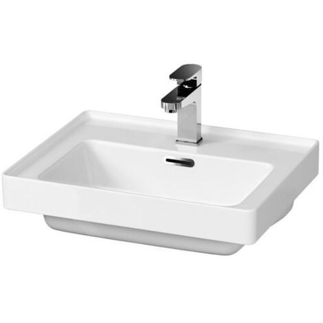 Cersanit Crea - Lavabo 51x40 cm, avec trop-plein, trou pour robinetterie, blanc K114-005