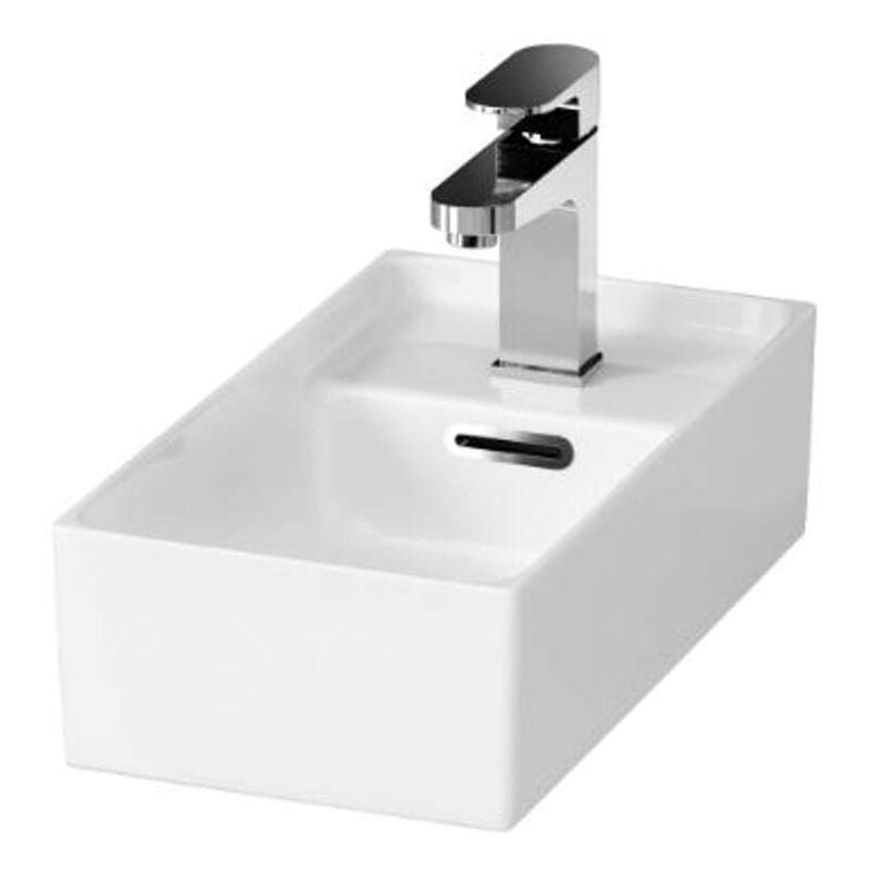 Crea - Lave-main 40x22 cm, avec trop-plein, trou pour robinetterie , blanc K114-004 - Cersanit