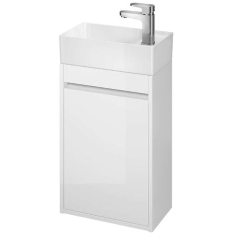 Cersanit Crea - Meuble-lavabo, 59x39x22 cm, 1 porte, charnières G/D, blanc S924-001