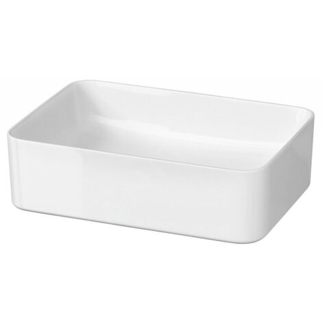 Cersanit Crea - Vasque à poser, 50x35 cm, sans trop-plein, blanc K114-001