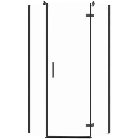 Cersanit Jota - Box doccia 90x90 cm, dx, nero/vetro trasparente S160-015