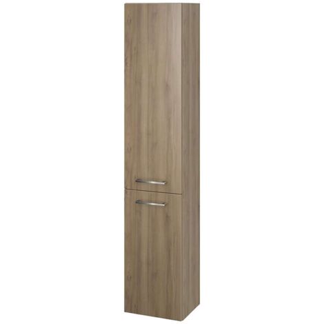 Cersanit Lara - Armario alto, 150x30x25 cm, 2 puertas, bisagras izq./dcha, nogal S926-008-DSM