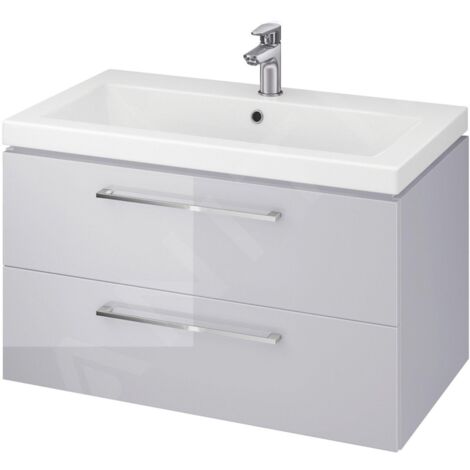 Cersanit Lara - Meuble avec lavabo, 45x79x45 cm, 2 tiroirs, gris S801-214-DSM