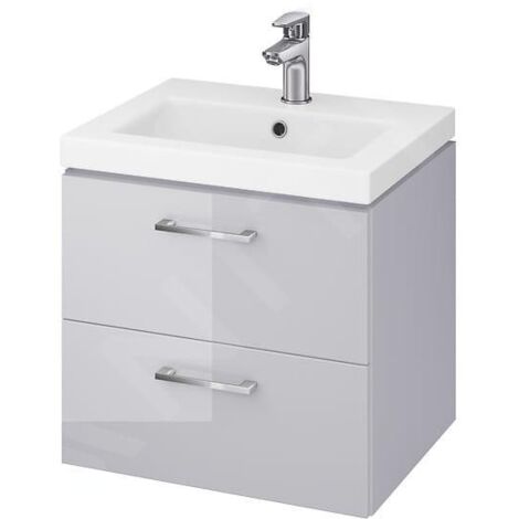Cersanit Lara - Meuble avec lavabo, 46x49x40 cm, 2 tiroirs, gris S801-212-DSM