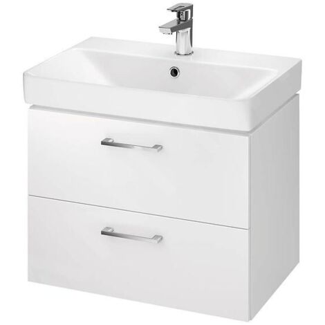 Cersanit Lara - Meuble avec lavabo, 46x59x38 cm, 2 tiroirs, blanc S801-318-DSM