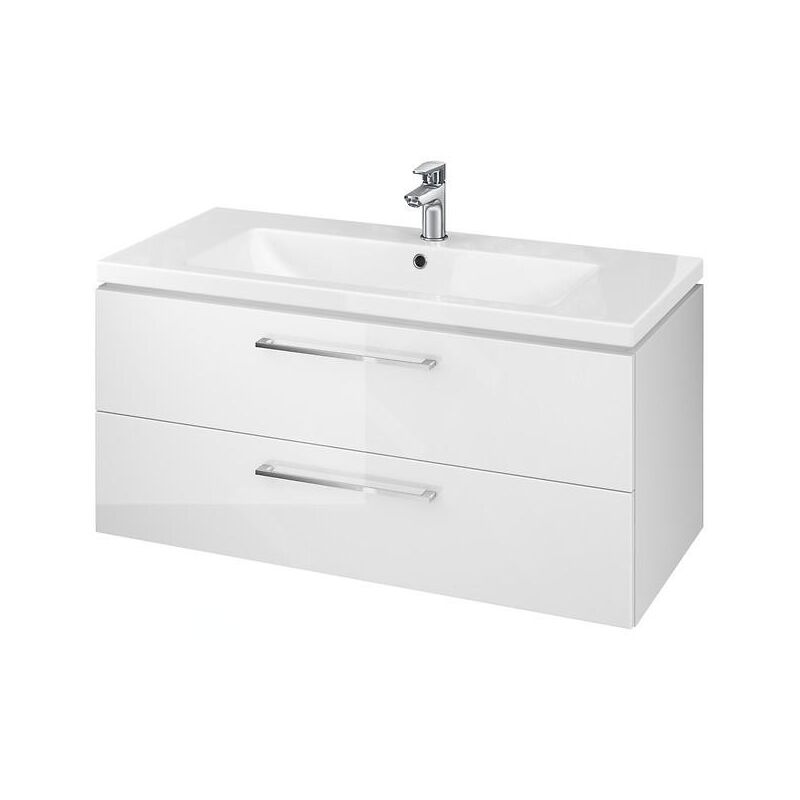 Lara - Meuble avec lavabo, 46x99x45 cm, 2 tiroirs, blanc S801-191-DSM - Cersanit