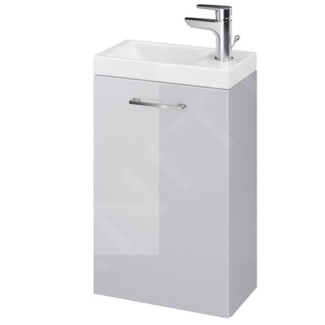 Cersanit Lara - Meuble avec lavabo, 59x39x22 cm, 1 porte, charnières G/D, gris S801-189
