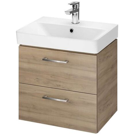 Cersanit Lara - Mobiletto con lavabo, 46x49x35 cm, 2 cassetti, noce S801-322-DSM