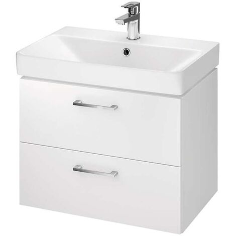 Cersanit Lara - Mobiletto con lavabo, 46x59x38 cm, 2 cassetti, bianco S801-318-DSM